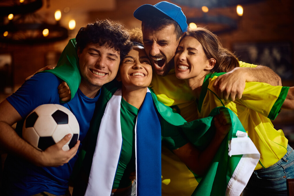 soccer fans celebrating victory